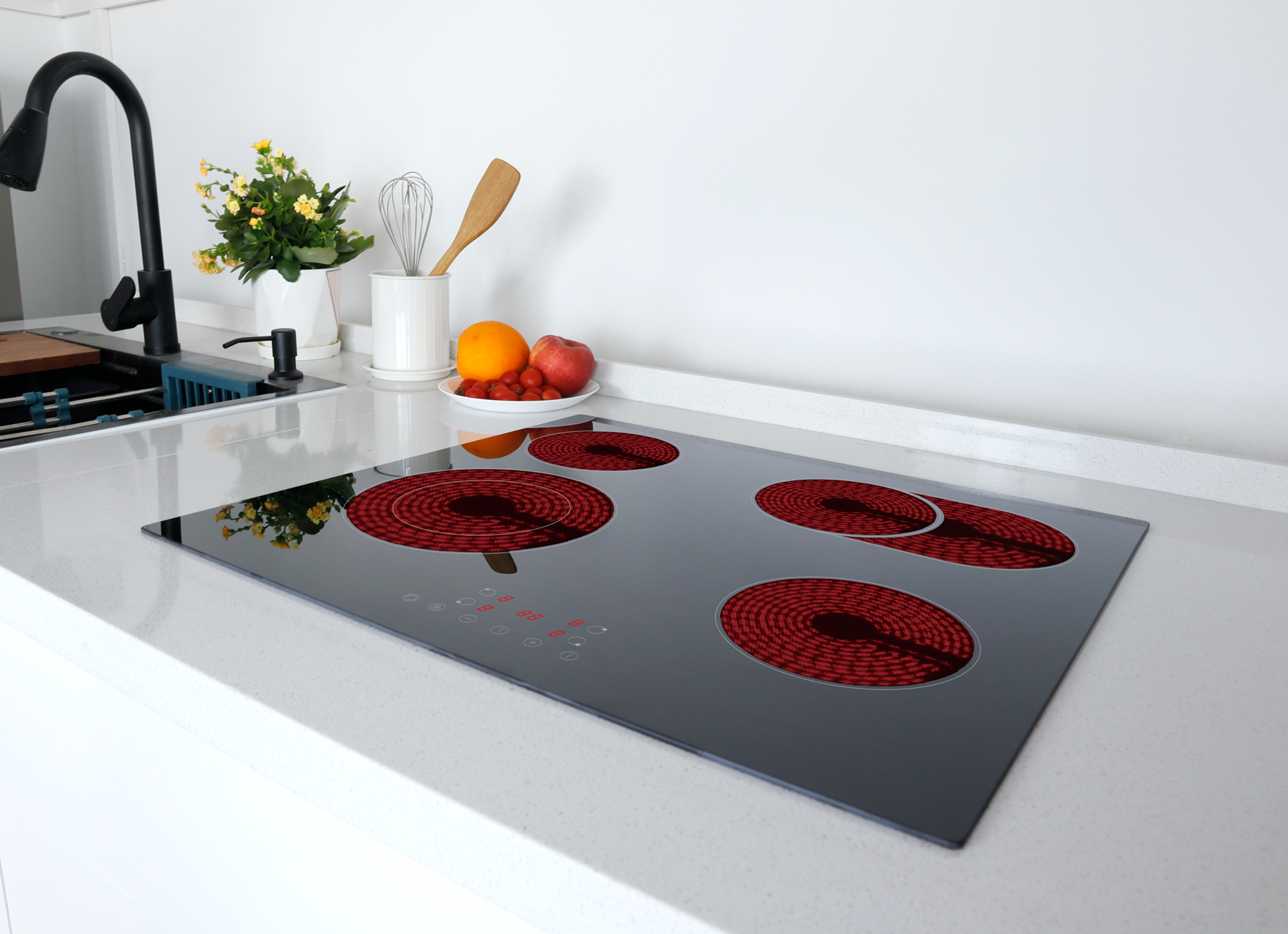 PKM Kochfeld KHKF4-2KB G, autark Einbau 60cm Glaskeramik Bräterzone