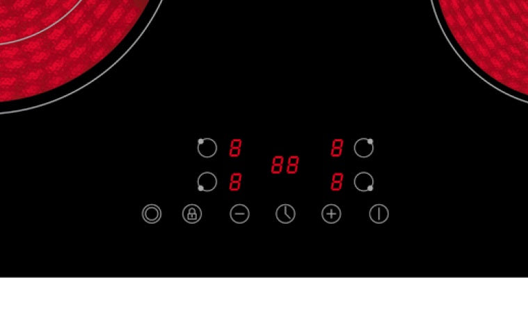 PKM Kochfeld KHKF4-2KB G, autark Einbau 60cm Glaskeramik Bräterzone