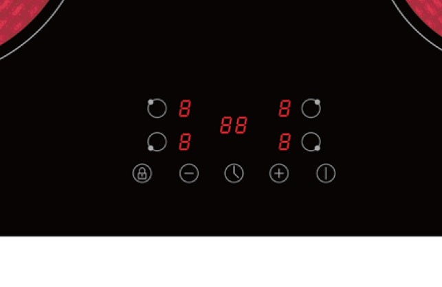 PKM Kochfeld KHKF4 G autark Einbau 60cm Glaskeramik schwarz Timer und Touch-Control