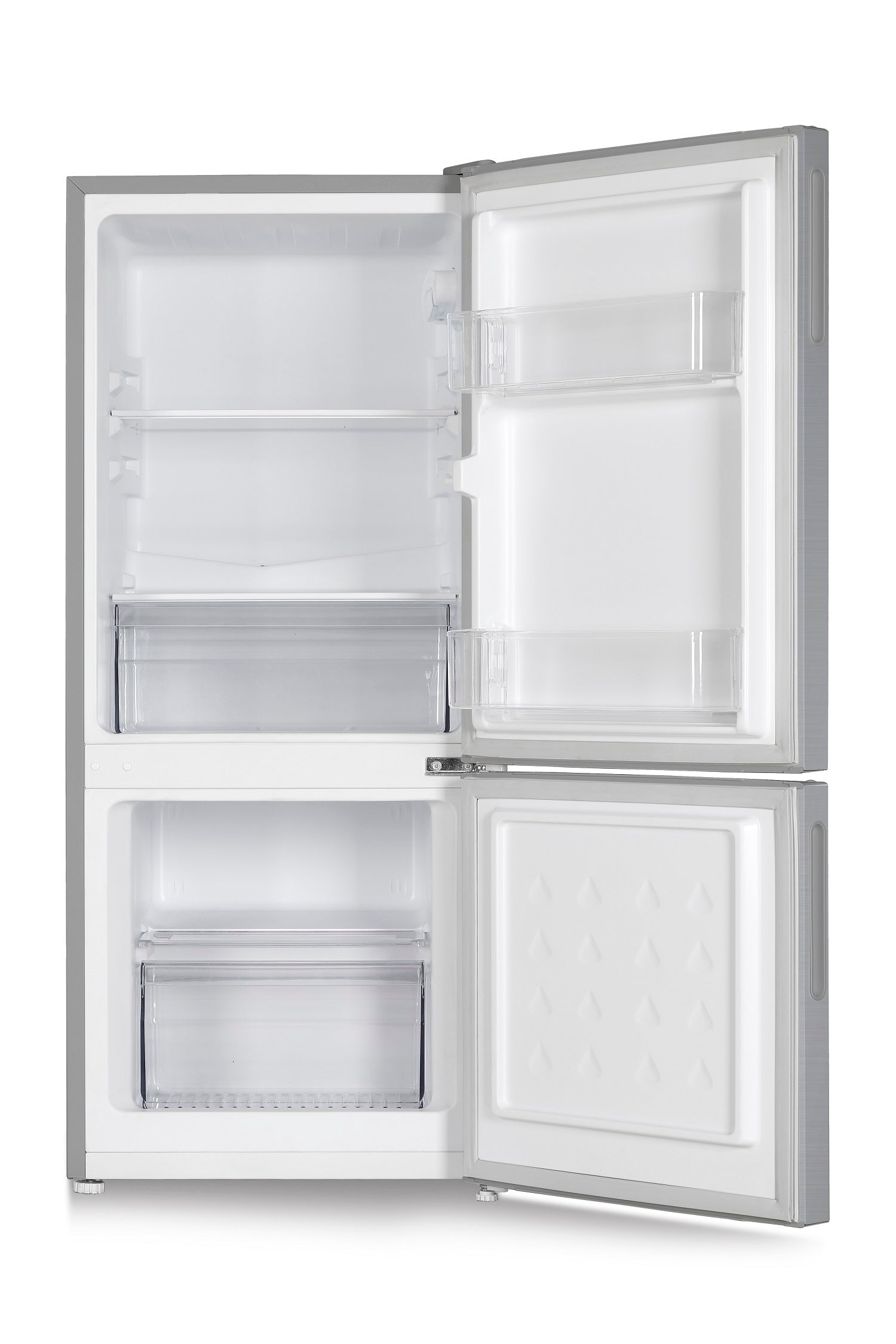 PKM Kühlgefrierkombination KHKG117ES Silber, 117 L – 4-Sterne-Gefrierfach, LED, 39 dB