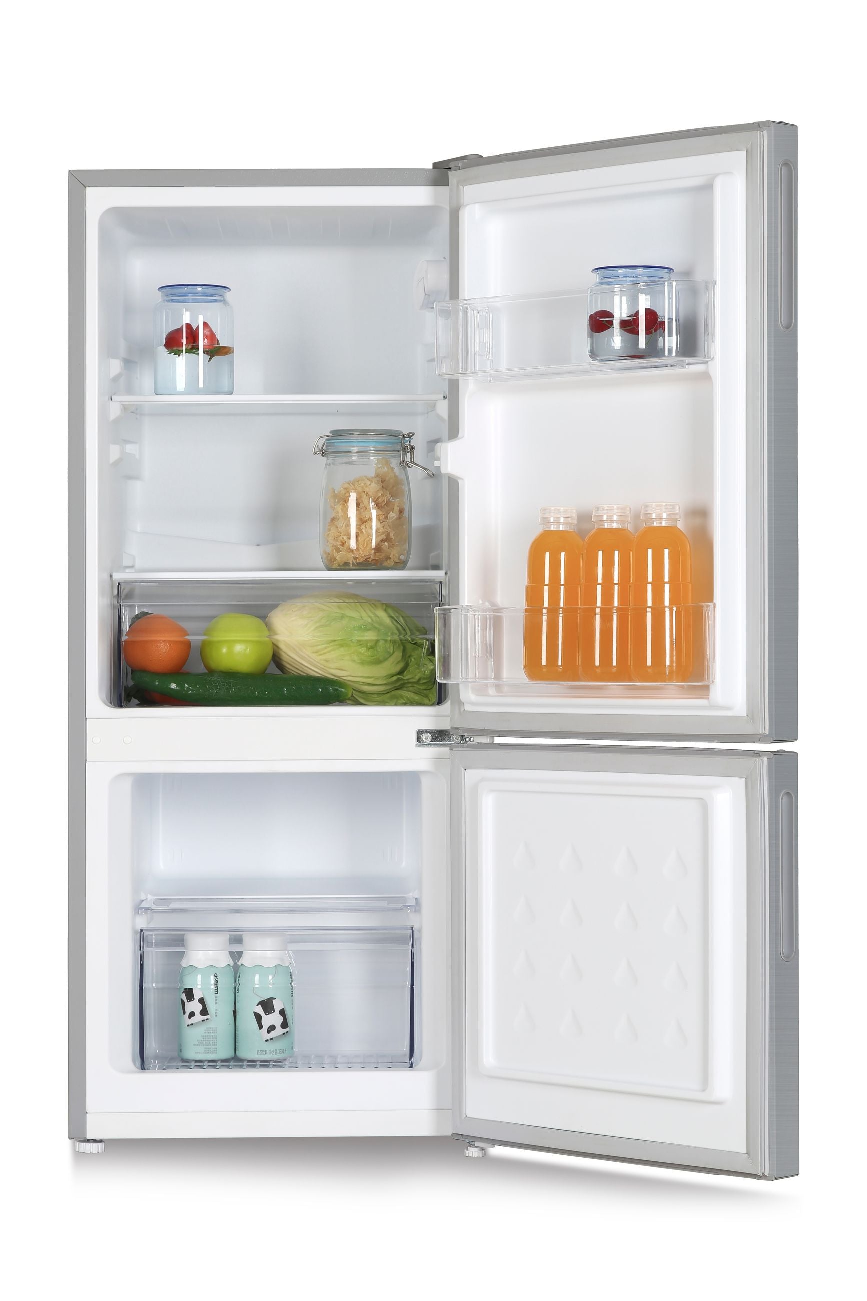 PKM Kühlgefrierkombination KHKG117ES Silber, 117 L – 4-Sterne-Gefrierfach, LED, 39 dB