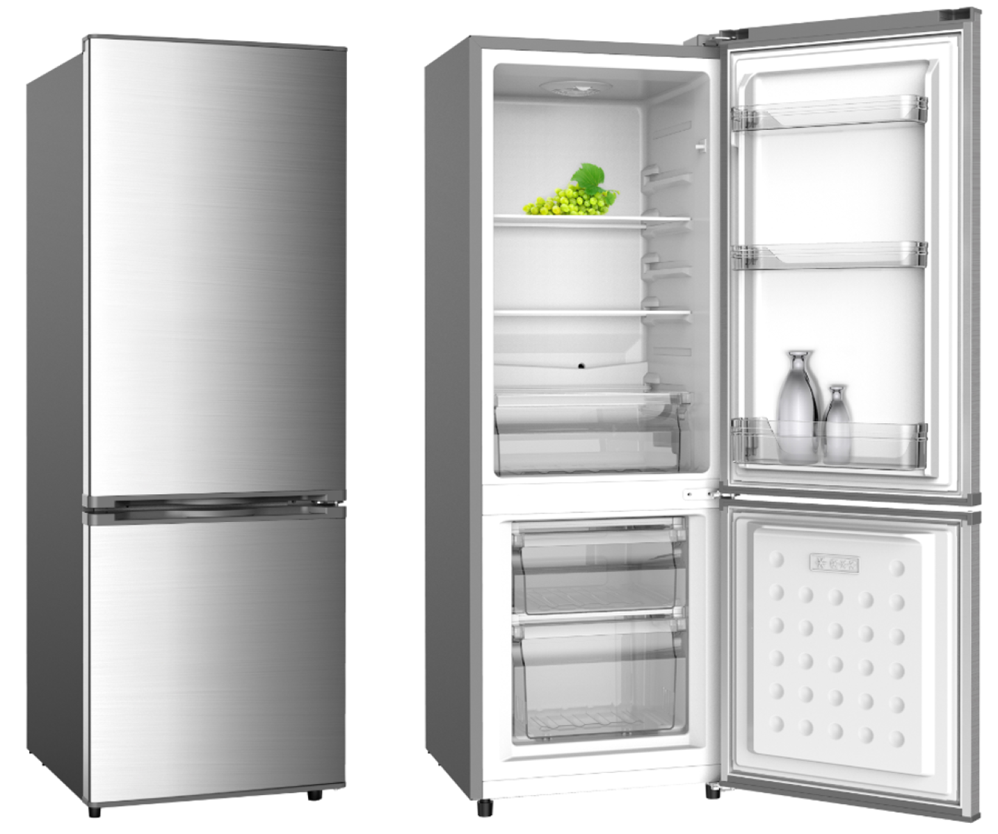 PKM Kühl Gefrierkombination KHKG173IXC Inox 161 L LED