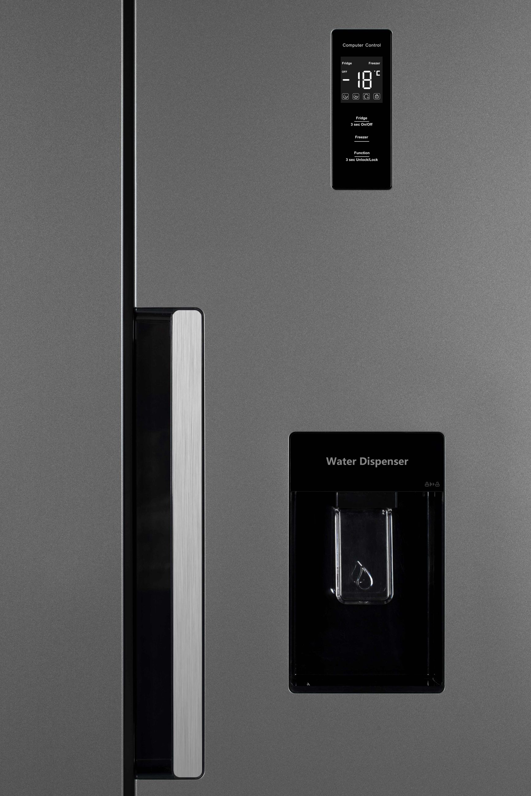PKM Side by Side Kühlschrank KHSBS495ENFDIX - 444 L, Wasserspender, Touchcontrol