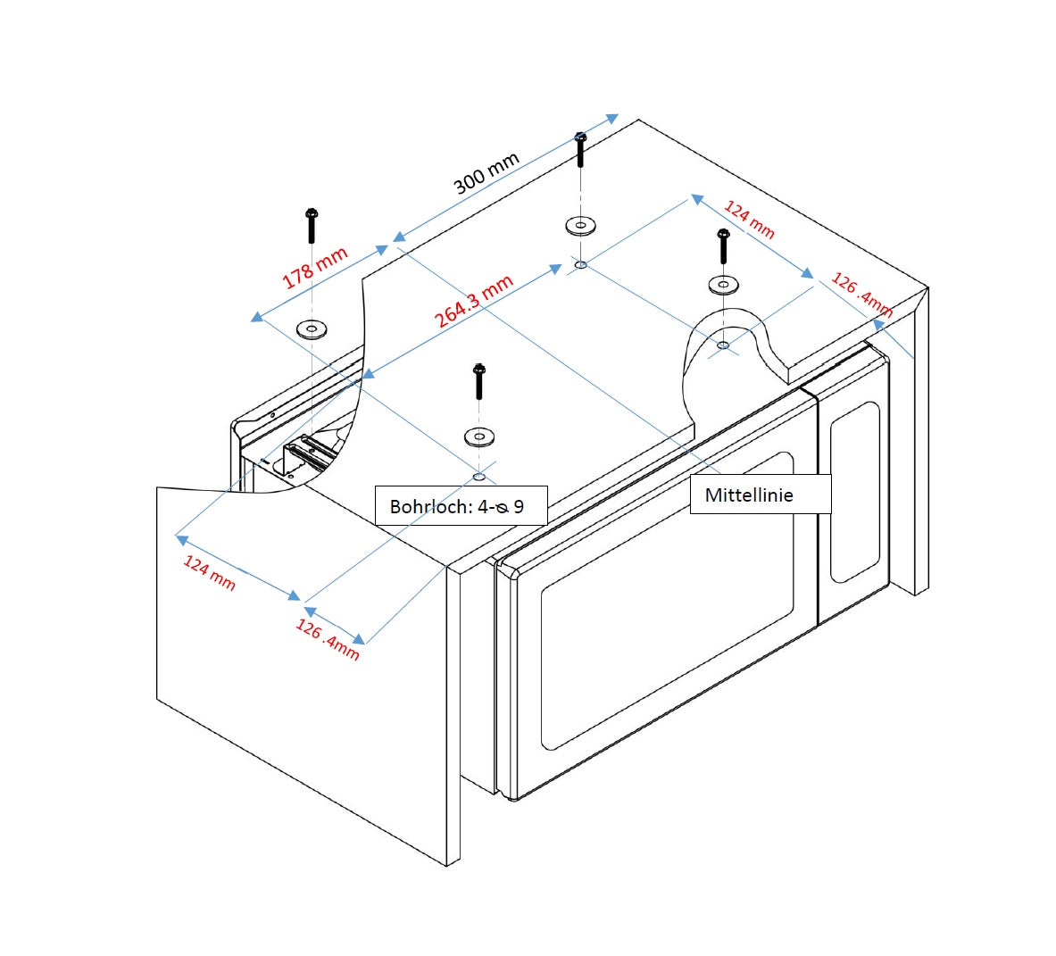 PKM Mikrowelle MW700-20 UB2 - silber, 700 Watt, Unterbau / Freistehend, 20 Liter