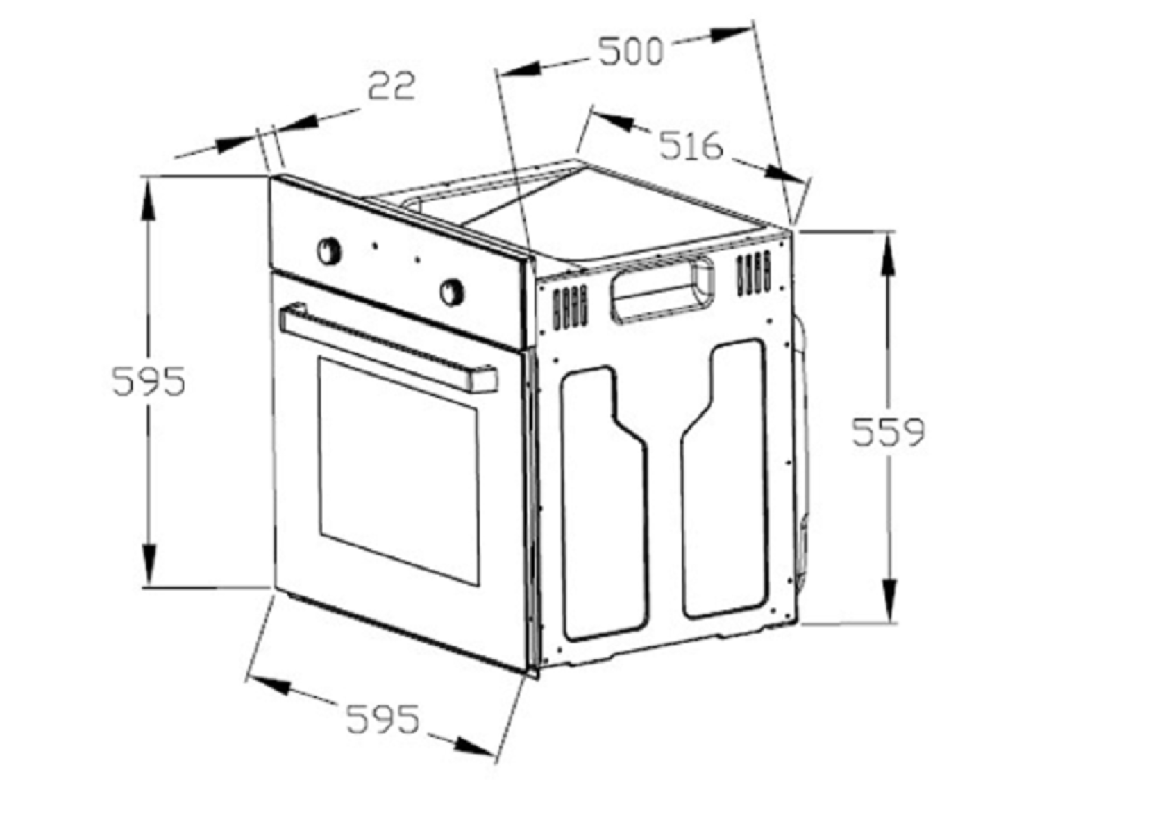 PKM Einbauherdset KH-BIC3-I-GK-IX-2 Edelstahl 60 cm Glaskeramik