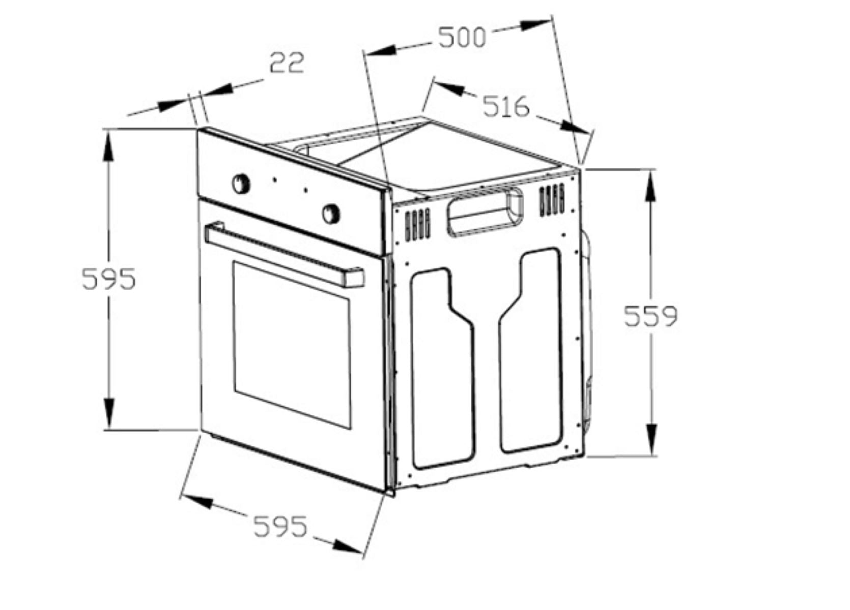 PKM Elektro-Herd-Set KH-BIC7-2KB-GK-IX mit Ofen und Glaskeramikkochfeld