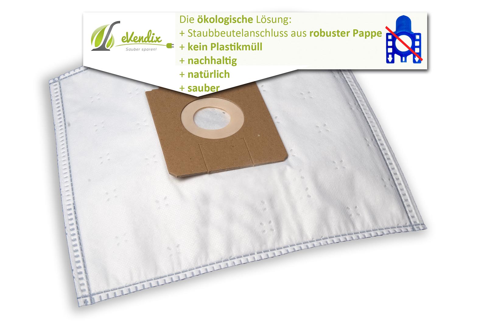 eVendix Staubsaugerbeutel eVac 18 - Inhalt 10 Stück + 1 Mikro-Filter