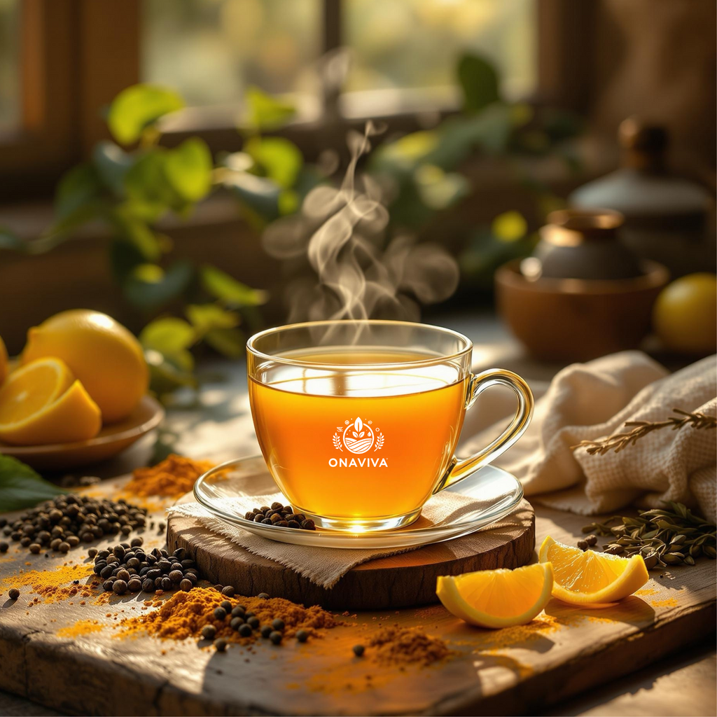 Onaviva Bio-Tee Goldglut - natürlich aromatisierter Kräutertee mit Pfirsich-Geschmack