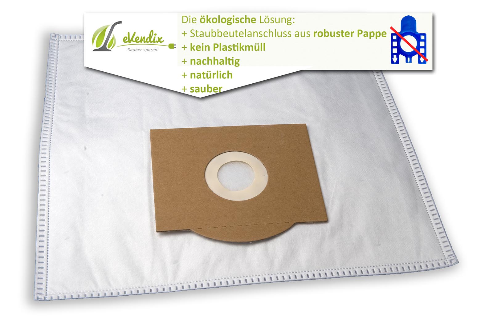 eVendix Staubsaugerbeutel eVac 19 - Inhalt 10 Stück + 1 Mikro-Filter