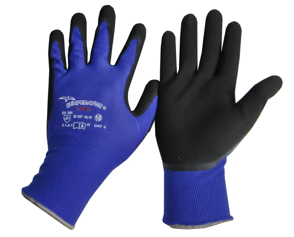 GUT Semperator Latex Arbeitshandschuhe 12 Paar Blau Gr. 9–11