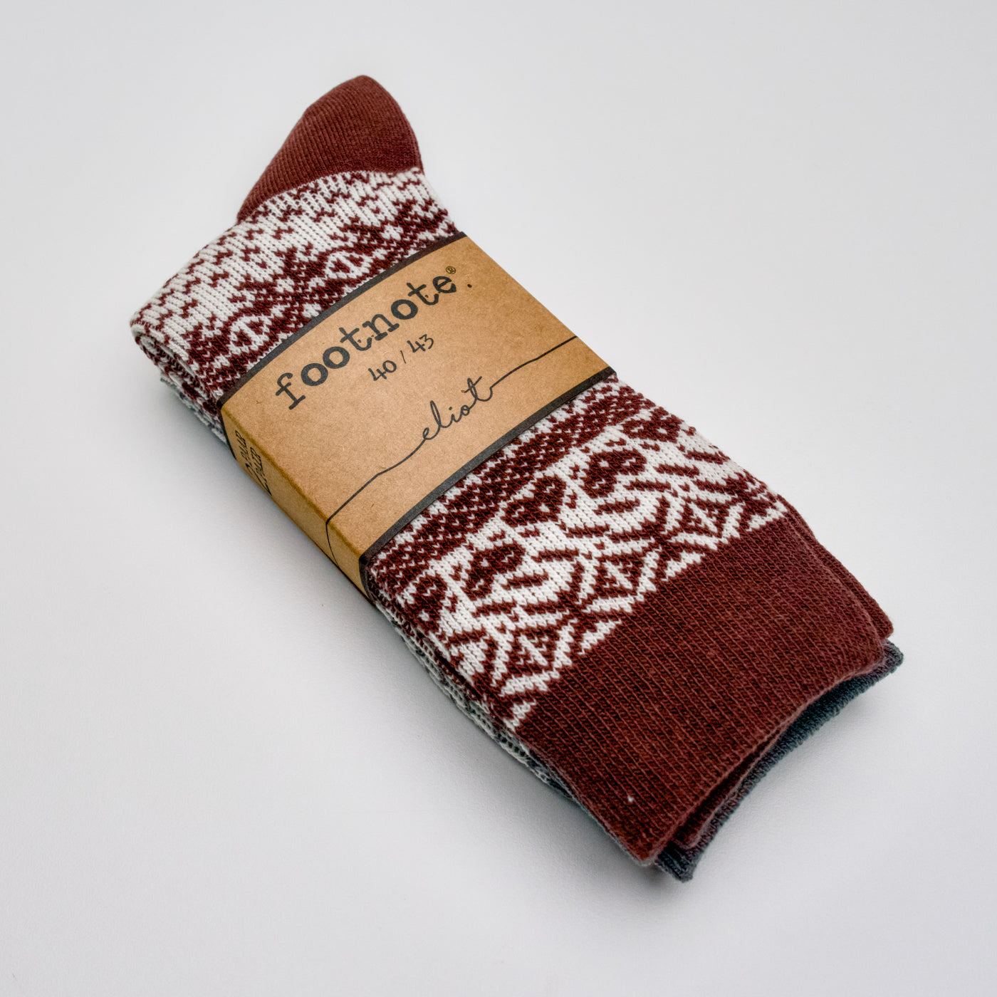 Footnote Wollsocken - 40% Wolle, atmungsaktiv und wärmend - 2 Paar (grau & rot)