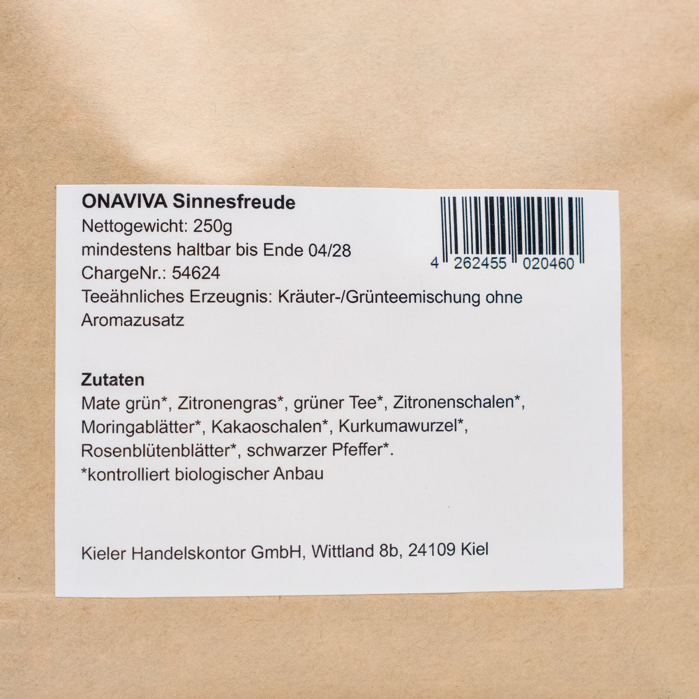 Onaviva Bio-Tee Sinnesfreude - Grünteemischung ohne Aromazusatz