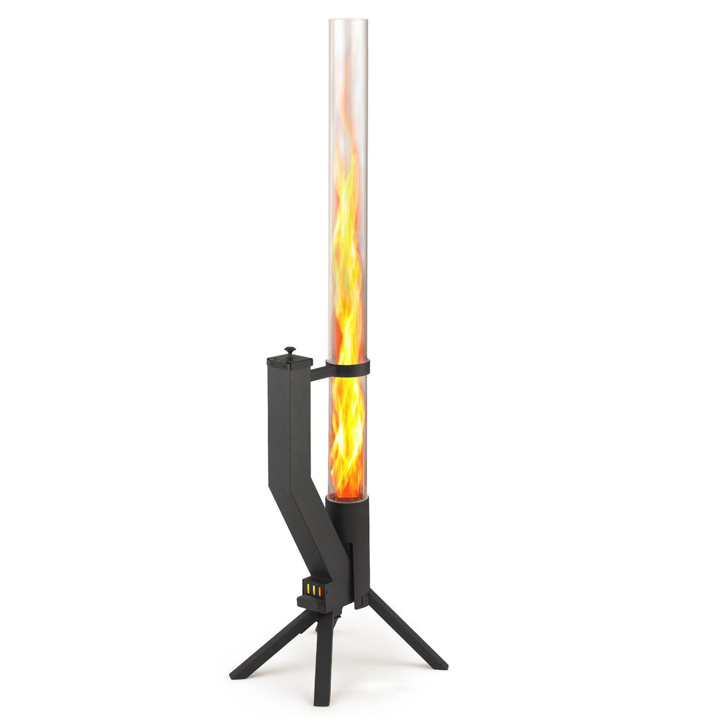 GARDENFLARE Feuerrohr aus Edelstahl in Schwarz für Outdoor-Bereiche