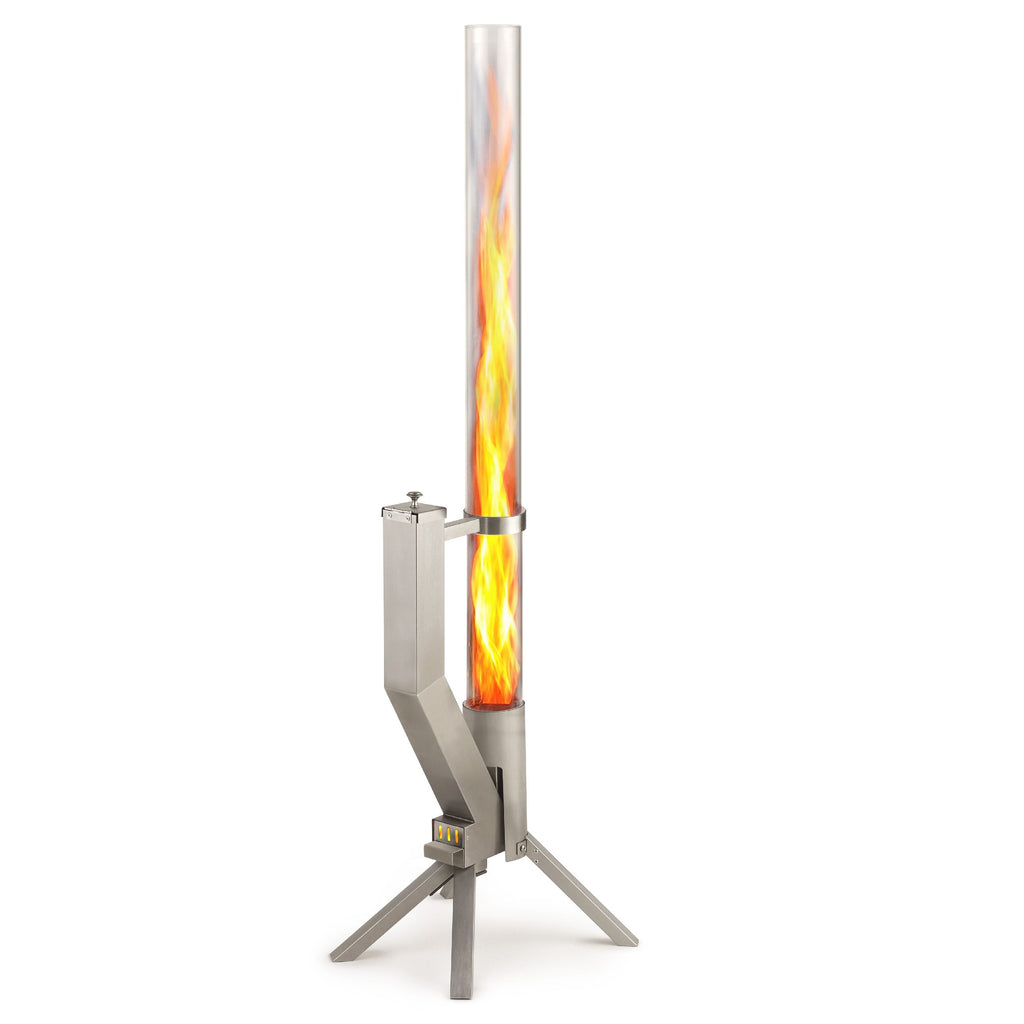 GARDENFLARE Feuerrohr aus Edelstahl in Silber für Outdoor-Bereiche