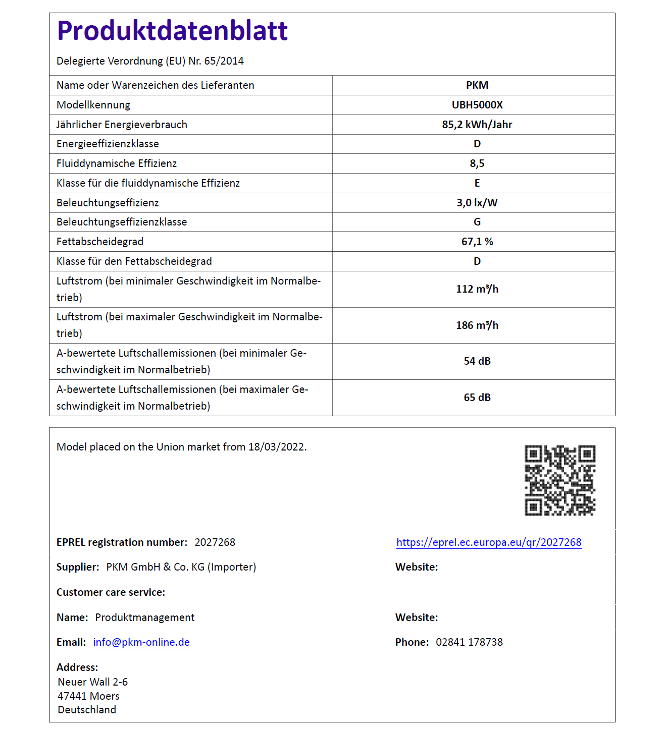 PKM  Unterbauhaube UBH5000X 60cm silbergrau Umluft Abluft Dunstabzugshaube LED