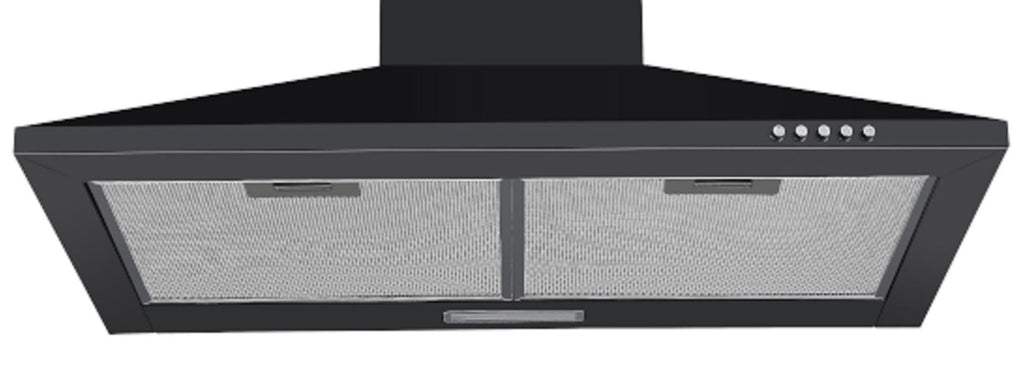 PKM Kaminabzugshaube 6091BH - 60cm, schwarz, LED, Wandesse, Dunstabzugshaube