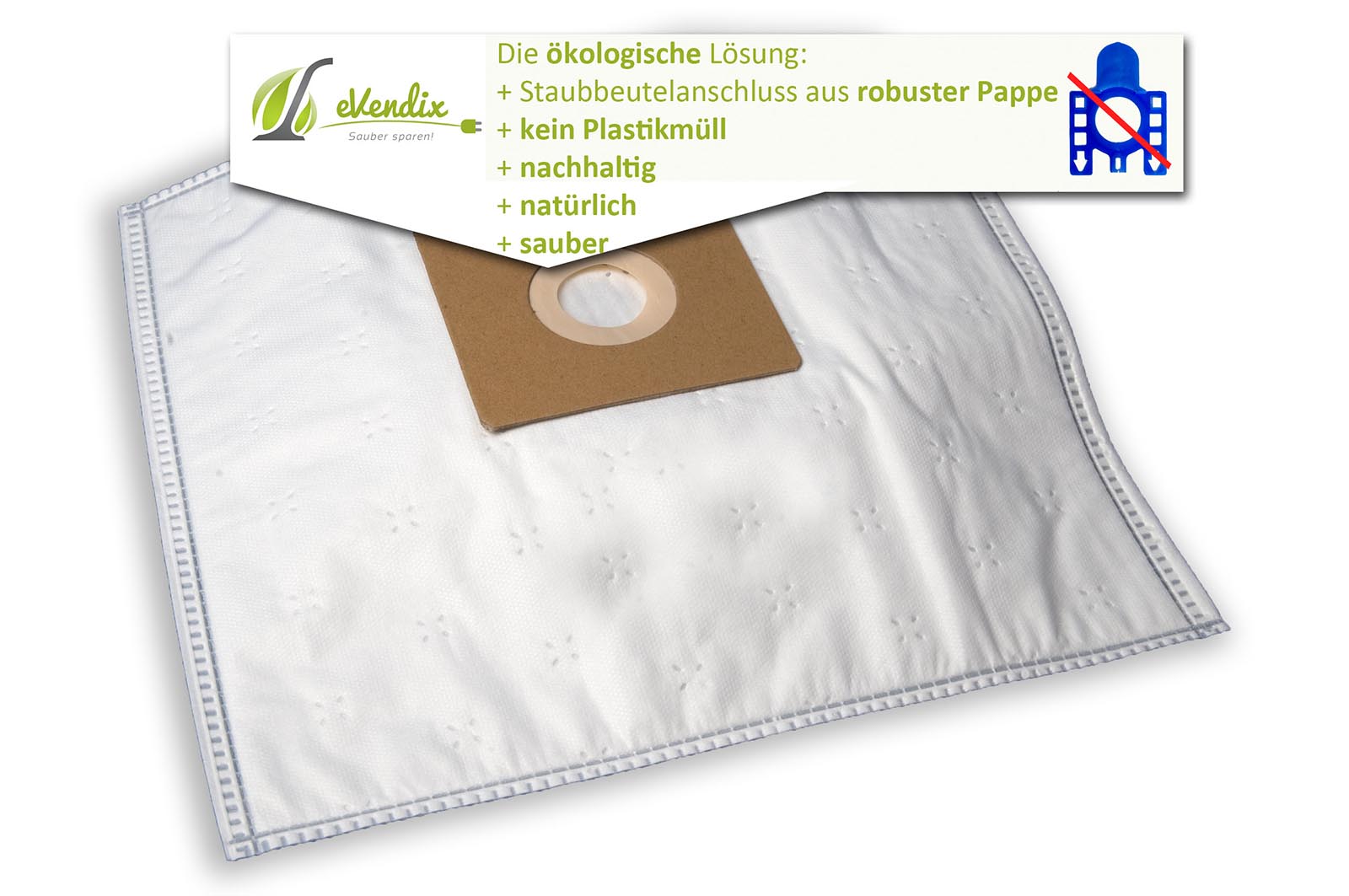 eVendix Staubsaugerbeutel eVac 10 - Inhalt 10 Stück + 1 Mikro-Filter