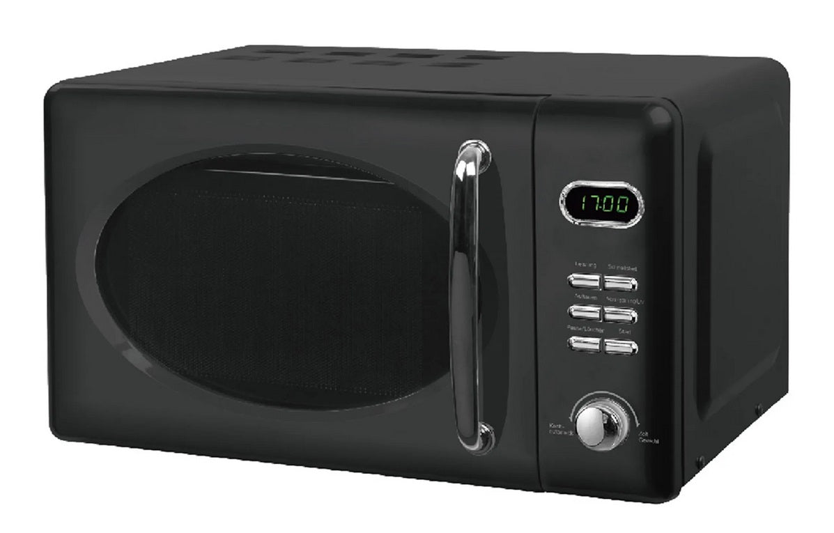 Wolkenstein Mikrowelle WMW720 B - schwarz, Retro-Design, 700Watt, 20l, nostalgie