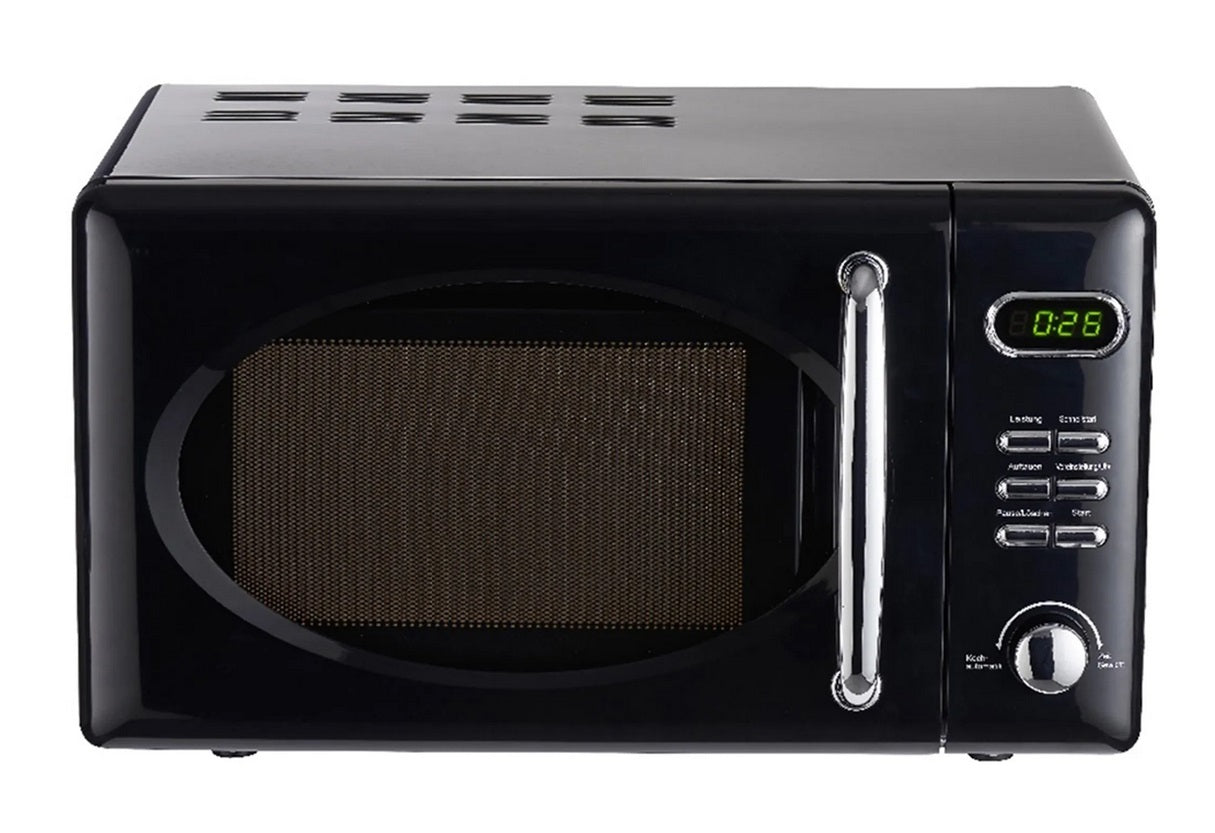 Wolkenstein Mikrowelle WMW720 B - schwarz, Retro-Design, 700Watt, 20l, nostalgie