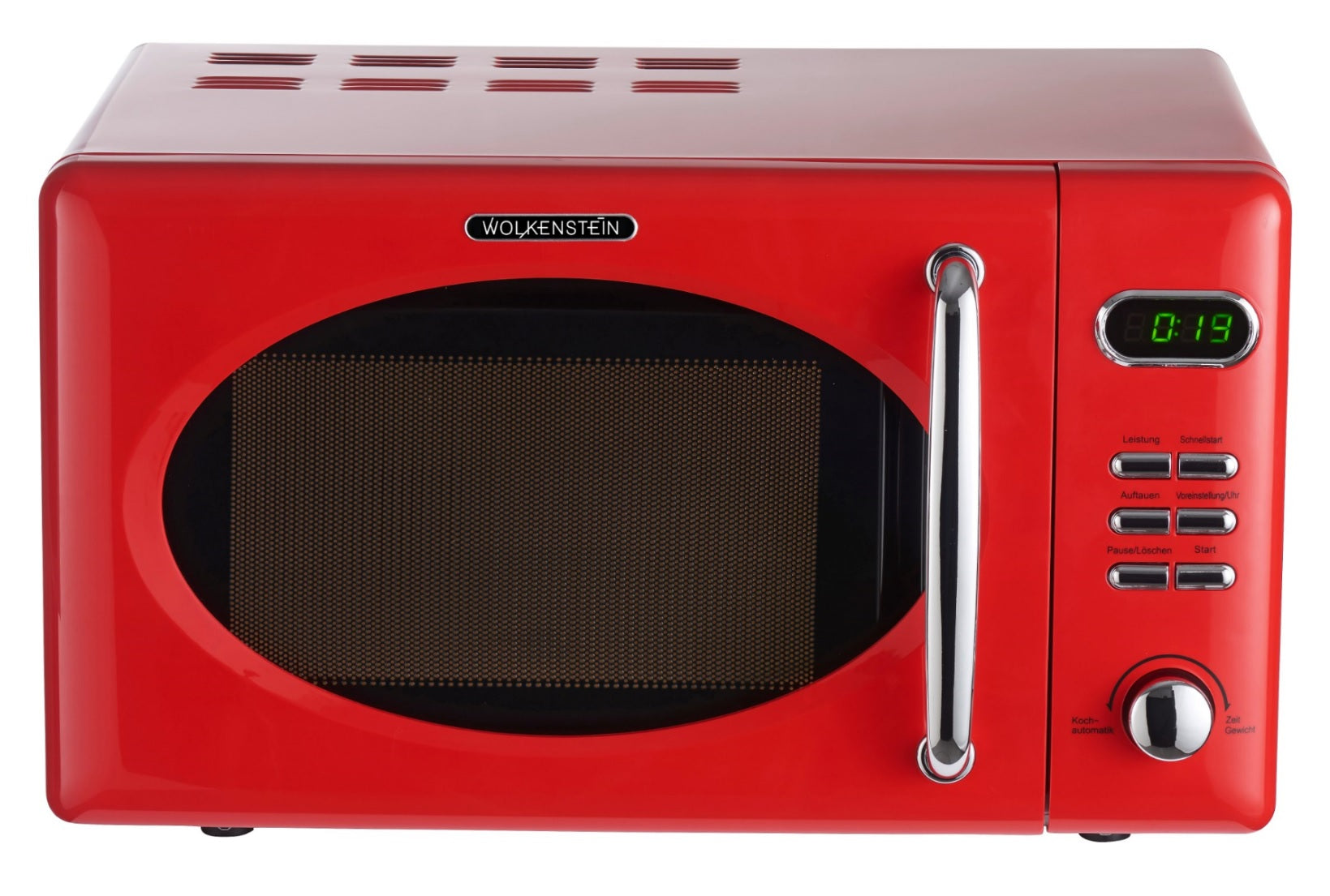 Wolkenstein Mikrowelle MW720 FRW - rot, Retro-Design, 700Watt, 20l, nostalgie