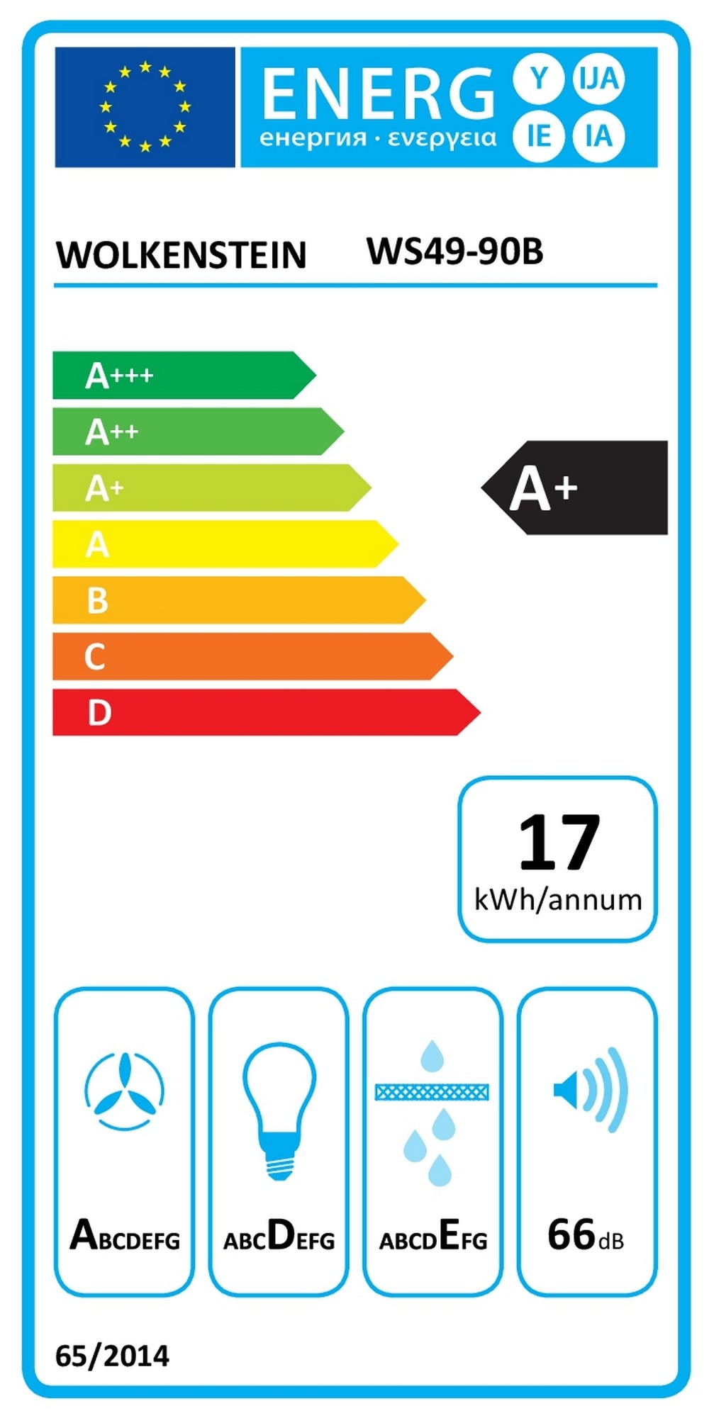 Wolkenstein Schräghaube WS49-90B 90 cm schwarz Glas Touch