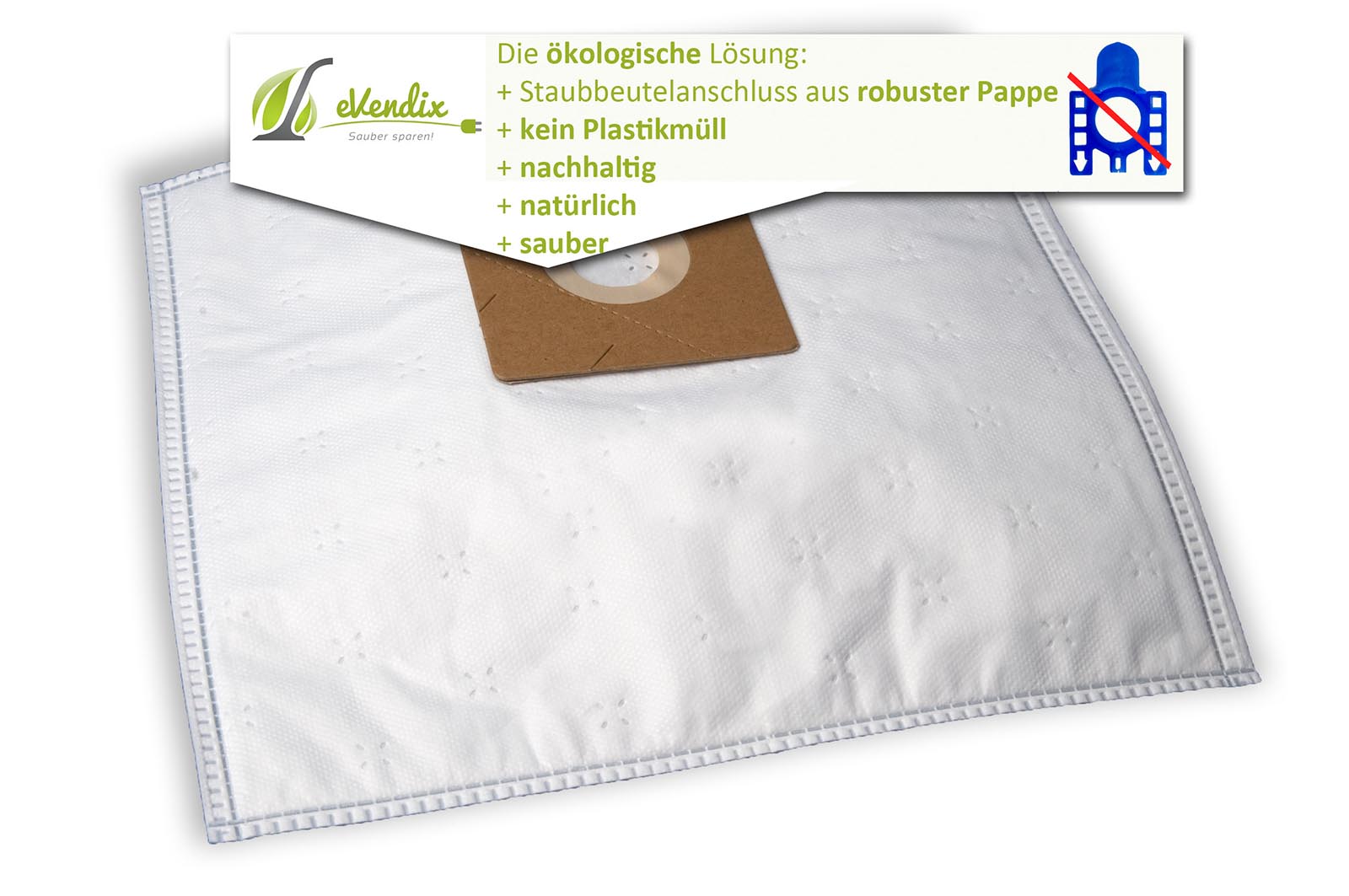 eVendix Staubsaugerbeutel eVac 12 - Inhalt 10 Stück + 1 Mikro-Filter
