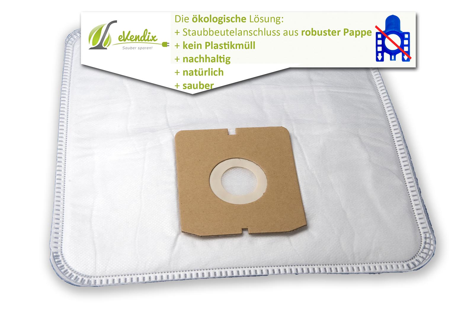 eVendix Staubsaugerbeutel eVac 16 - Inhalt 10 Stück + 1 Mikro-Filter