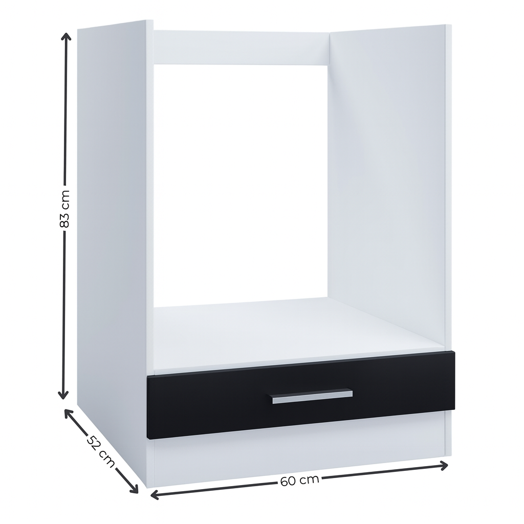Kontor-Hermsen Unterschrank 60 cm Backofenschrank Schwarz