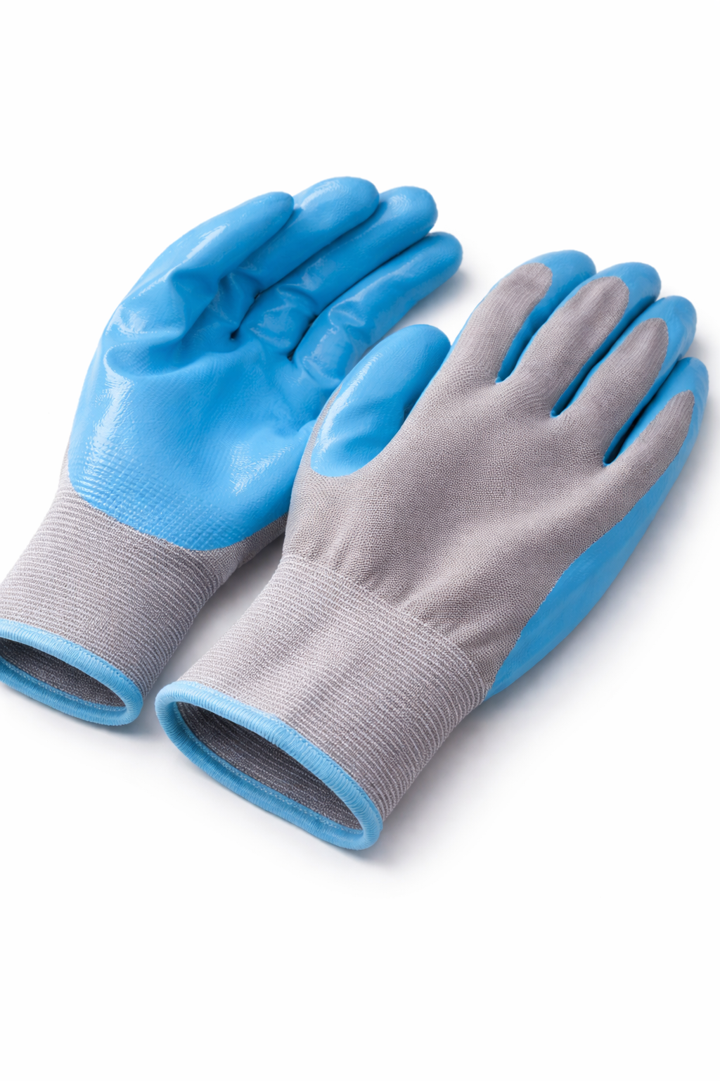 eVendix Gartenhandschuhe unisex mit Gripbeschichtung – Atmungsaktive Arbeitshandschuhe für Gartenarbeit, Pflanzen, Unkraut & Balkon – 10 Paar M Größe Blau\Grau