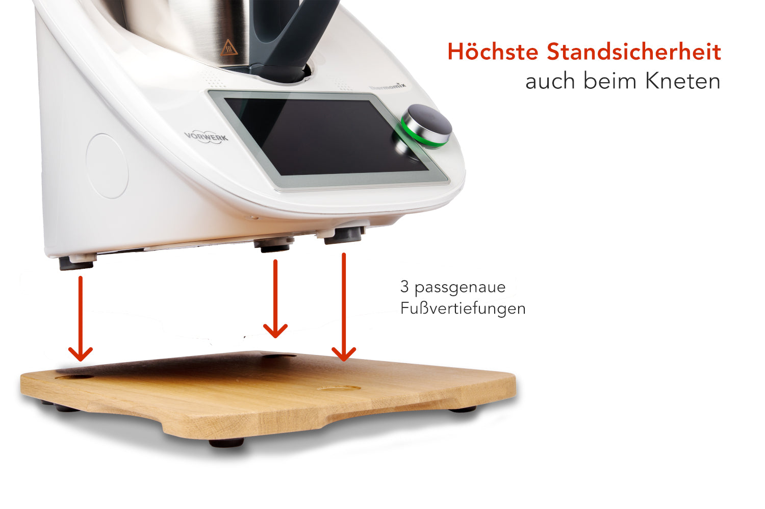 Gleitbrett für Thermomix TM6 aus geöltem Eichenholz, passend für TM6 & TM5