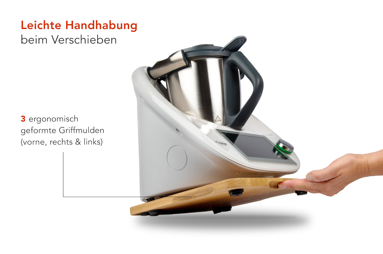 Gleitbrett für Thermomix TM6 aus geöltem Eichenholz, passend für TM6 & TM5