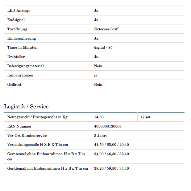 PKM Einbaumikrowelle MW800-20.8EB - Edelstahl 800Watt, 20 Liter
