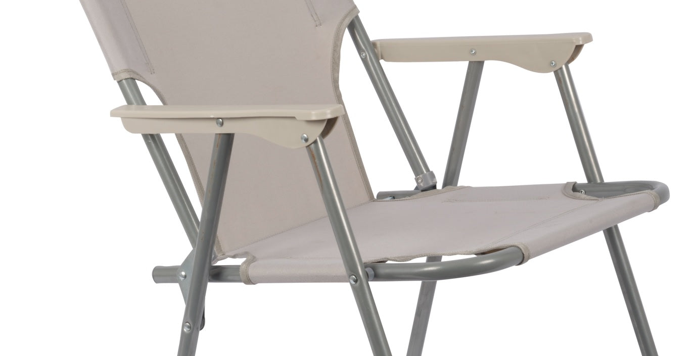 Lifetime Garden Campingklappstuhl Klappstuhl hellgrau mit Armlehnen