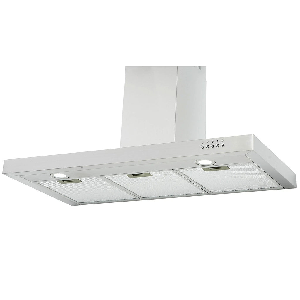 PKM Kaminhaube 9004W - 90cm, Edelstahl, LED, Abluft/Umluft, Dunstabzugshaube