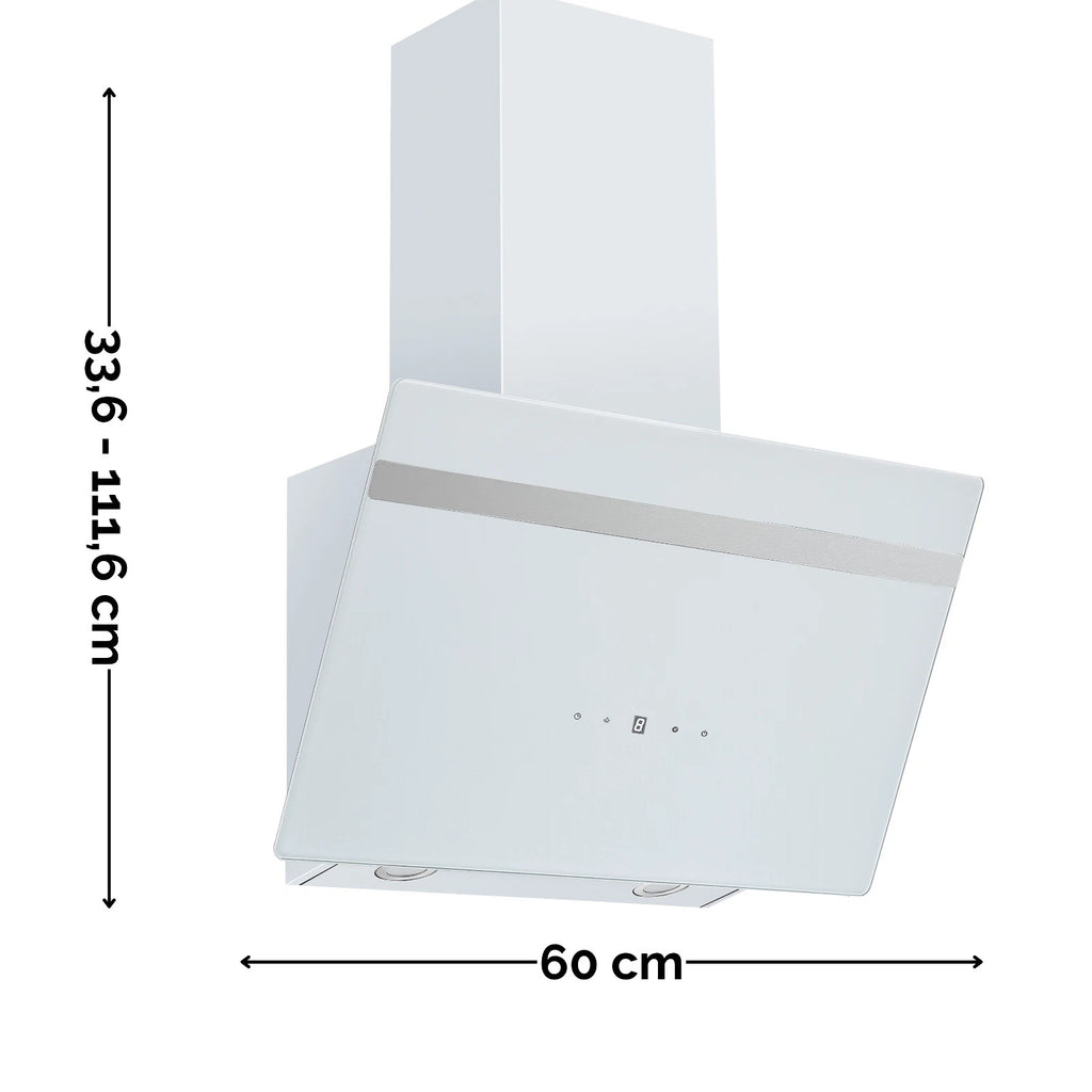 PKM Kopffreihaube S20-60AWTH - 60cm, weiß, Touch-Control, LED, Dunstabzugshaube