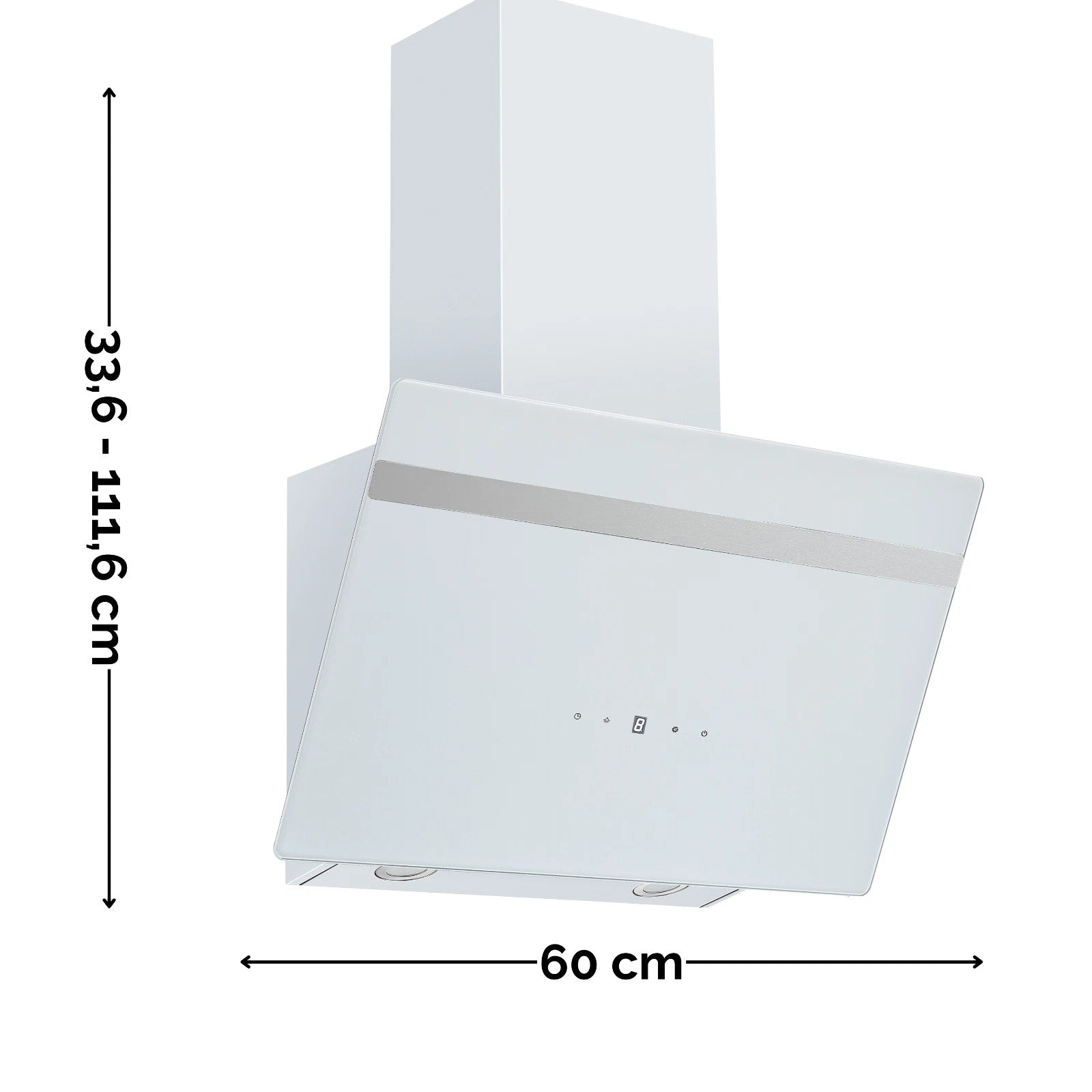 PKM Kopffreihaube S20-60AWTH - 60cm, weiß, Touch-Control, LED, Dunstabzugshaube